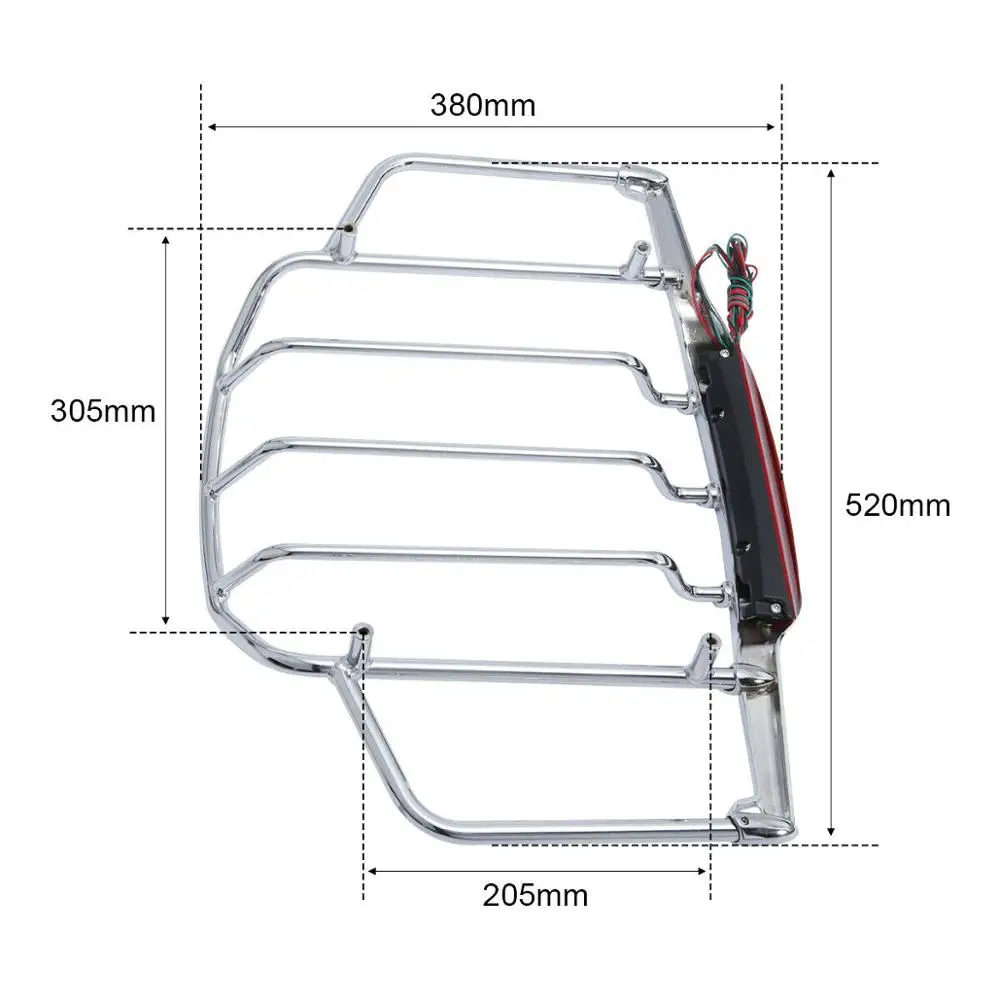 Motorcycle LED Light Pack Trunk Luggage Rack For Harley Touring Tour Pak Road King Electra Street Glide 1993-2013 Air Wing
