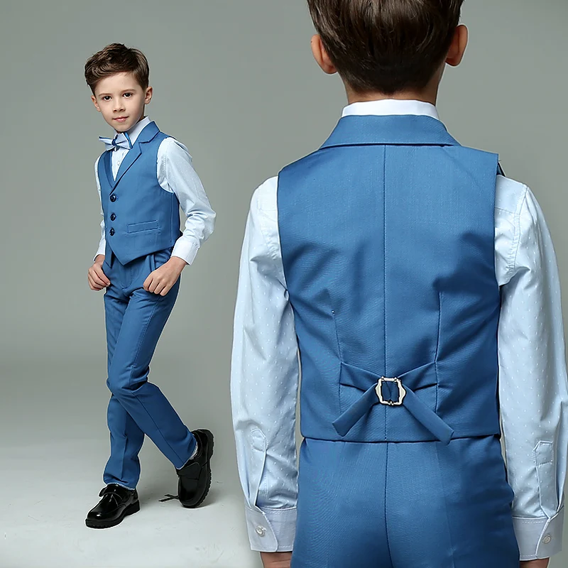 

2020 spring boys nimble vest suits for weddings kids prom suits blue formal wedding suits for boys tuxedo children clothing set