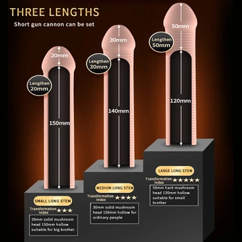 Reusable Condom Penis Sleeve Thread Cock Enlargment Extension Sleeve Ejaculation Delay Male Extender Sex Toys for Adults Men 3