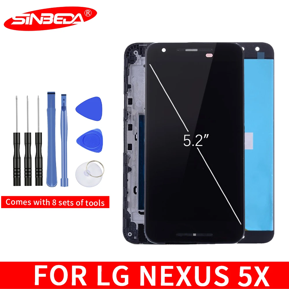

Sinbeda 5.2"LCD For LG Nexus 5X LCD Display Touch Screen with Frame Digitizer H790 H791 H798 For LG Nexus 5x LCD Display