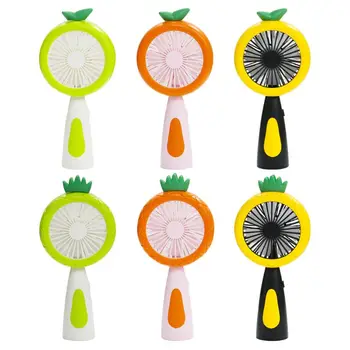 

Cartoon Fruit Handheld Desk USB Charging Mini Fan with LED Night Light 2 Speed Dropship