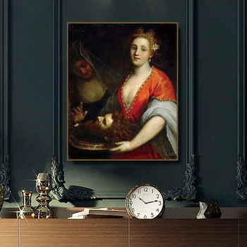 

Head of Saint John by Jacopo Canvas Painting Calligraphy Canvas Poster Print Decor Picture for Living Room Bedroom Home Decor