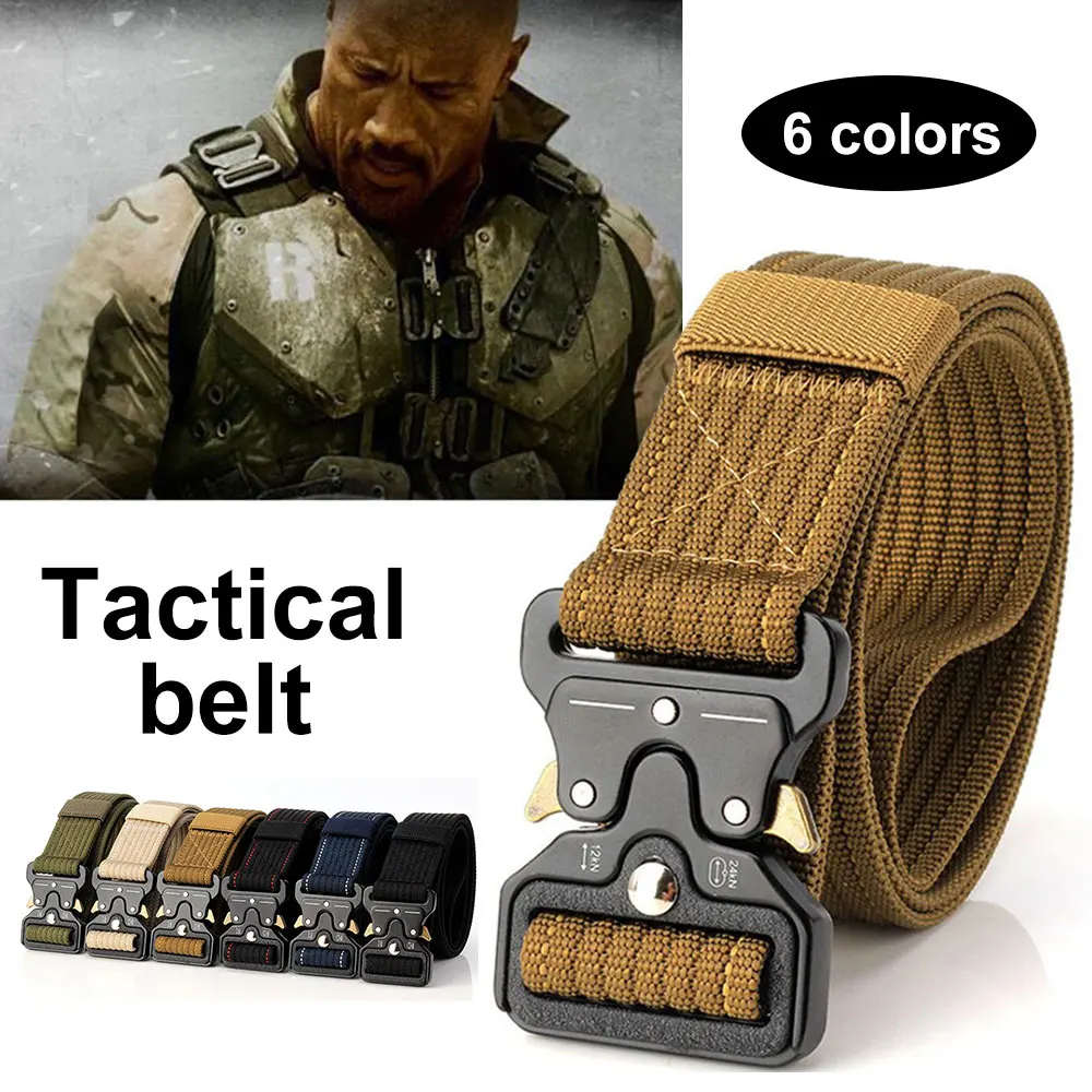 

Tactical Belt Waist Straps Hunt Outdoor Zinc Alloy Buckle Enhanced Edition Casual Safety Durability Combat Webbing Equipment