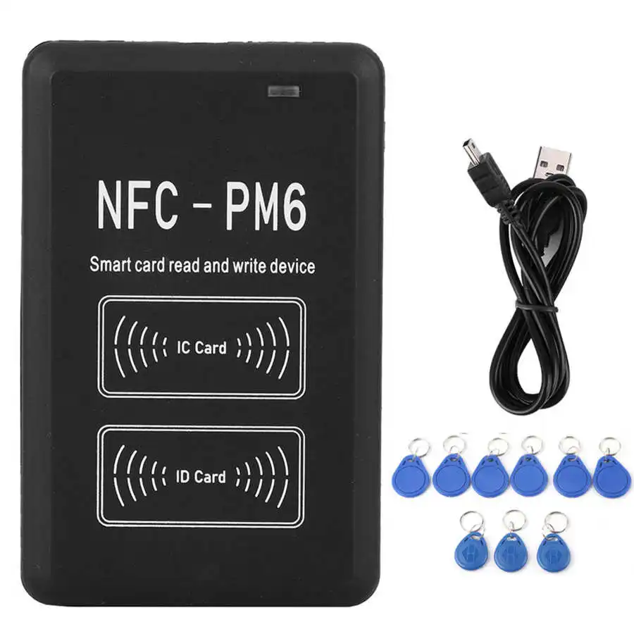 NFC Card Duplicator Encrypted Decoding 125KHZ 13.56MHZ ID IC Reader Writer for Residential Elevator Attendance | Безопасность и