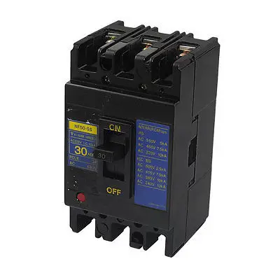 

30A AC 220V 600V Ui 3 Pole MCCB Moulded Case Circuit Breaker NF50-SS