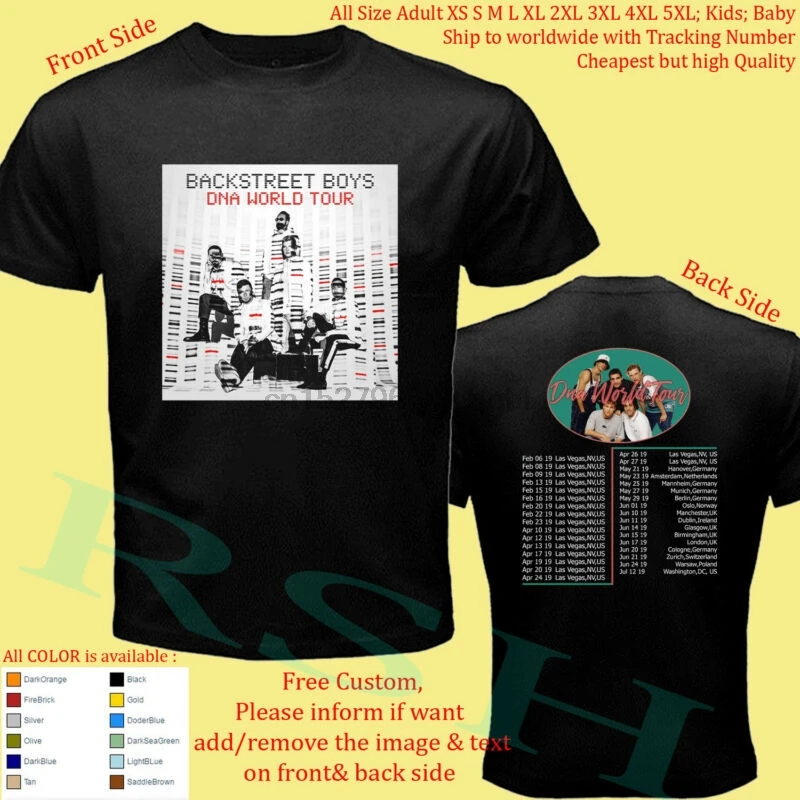 BACKSTREET BOYS DNA WORLD TOUR 2019 Concert Album Shirt Adult S-5XL Youth Babies |
