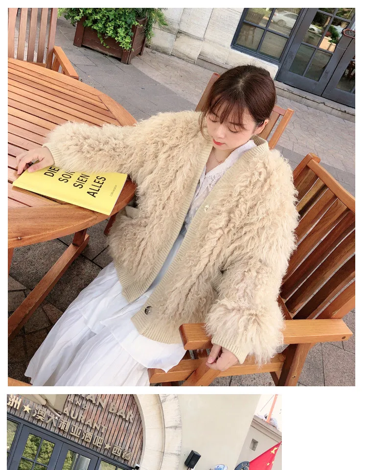 OFTBUY новая мода пальто из натурального меха зимняя куртка женская натуральная ткань овечья шерсть меховая верхняя одежда свободная уличная Толстая теплая
