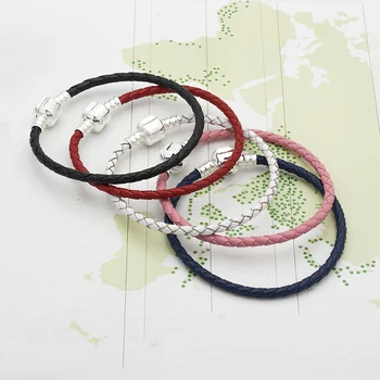 

RANDORS wholesale basic chain DIY bracelet Genuine leather bracelet single five colors have plus size