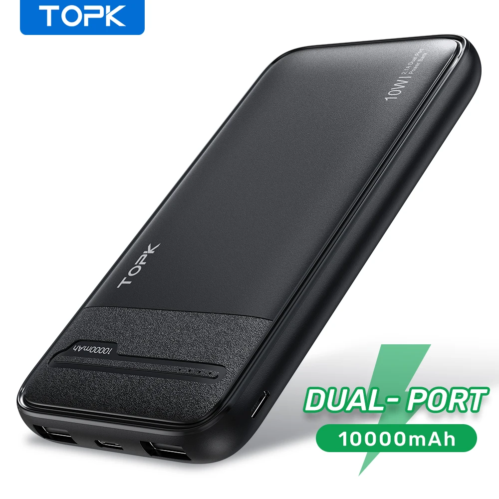 TOPK-cargador portátil de 10000mAh, batería externa de 10000mah para iPhone 12, Xiaomi mi 10, 9, 8