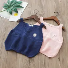 Детский жилет в Корейском стиле 19 весенне-осенний Трикотажный жилет для мальчиков и девочек свободный детский жилет без рукавов