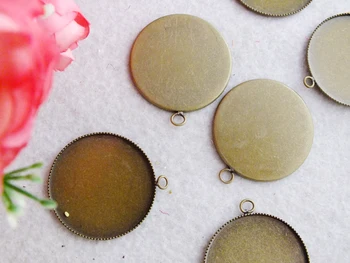 

wholesale 500 pieces 20mm 25MM 30mm circle shape bronze plated pendant bezel, tray base