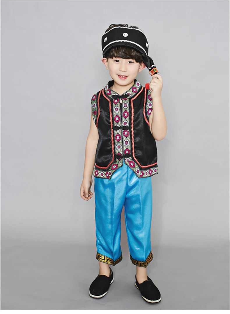 Детские костюмы Miao; танцевальная одежда Hmong; китайский костюм
