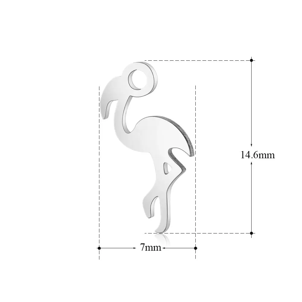 10 шт. маленький животный олень Фламинго морской конек подвеска в виде стрекозы нержавеющая сталь никогда не тускнеет ювелирные подвески для самостоятельного изготовления - Окраска металла: T159x10