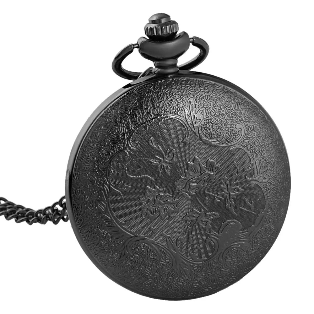 Черный паук паутины полые кварцевые карманные часы с цепочкой Ретро для мужчин женщин Классическая Подвеска на ожерелье часы подарок