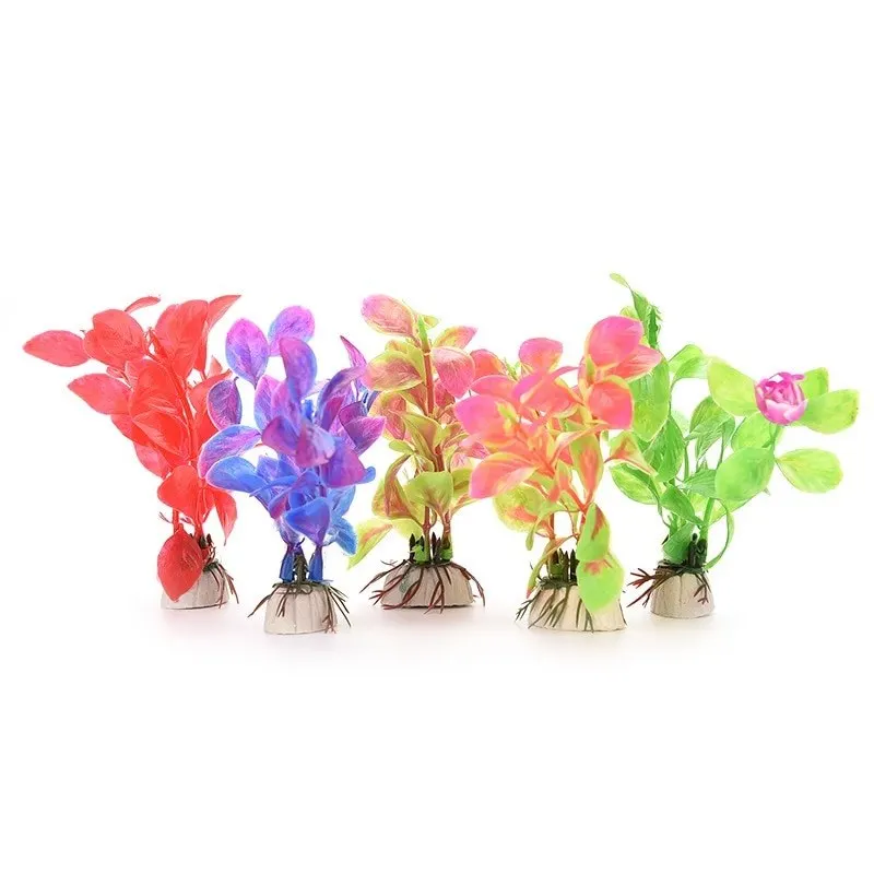 Artificial Fantastic Purple Vivid Plastic Aquarium Decorations Plants Fish Tank Grass Flower Ornament Decor Aquatic Accessories