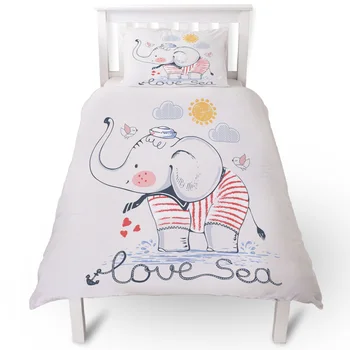 

Cartoon Baby Elephant Animal Duvet Cover Pillow Case Quilt Cover Set Bedclothes Single Bedding Sets For Bed