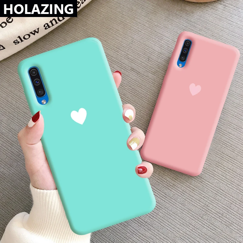 

for Samsung Galaxy A51 A71 A01 A01 A10 A20 A20S A50S A30 A30S A10S A70 Case Candy Heart Matching Color Soft Silicone Cover Coque