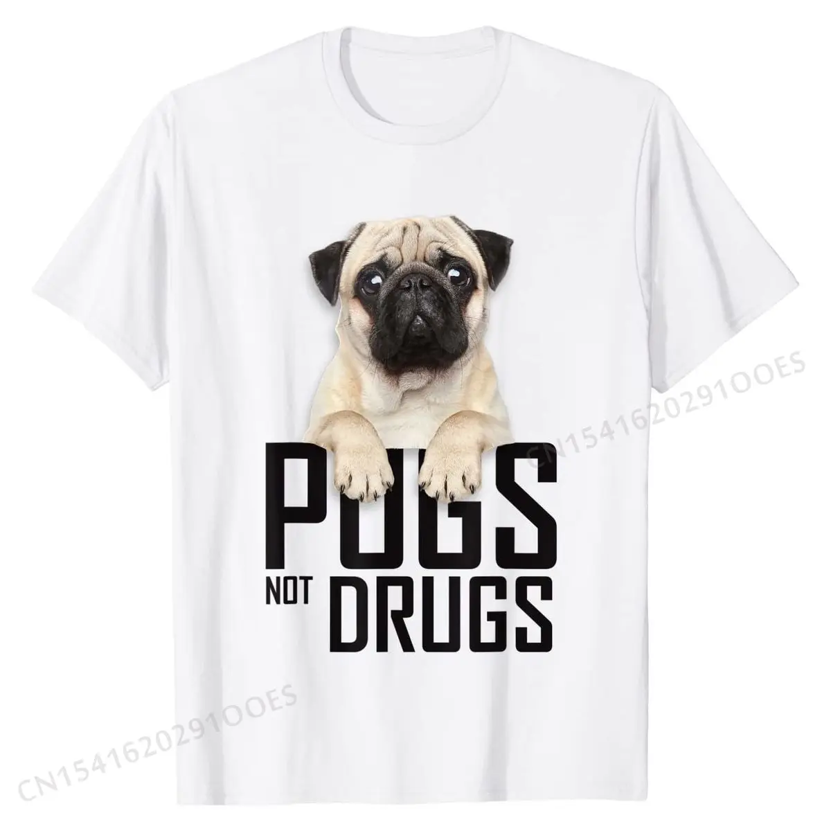 

T-Shirt, Pugs Not Drugs Awareness, Cute Pug Dog Mens New Normal Tops Shirts Cotton T Shirt Print
