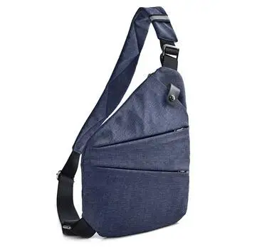 Повседневное Ретро тренд цифровая сумка для хранения многофункциональная личный-Xhoulder Znti "Антивор" нагрудная сумка HB202 - Цвет: dark Blue left