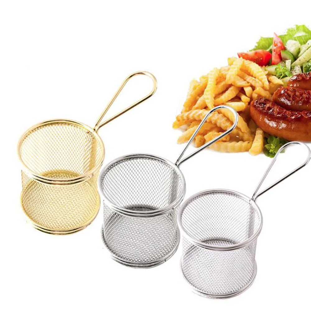 Portable Frying Basket Metal Food Filter Strainer Fryer Cooking Colander French Fries Baskets Cookware Kitchen Tools | Дом и сад