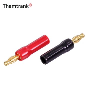 

10pcs 4mm Banana plugs Gold plated speaker connector adapter audio wire connector 1pair black&red in silicon tube