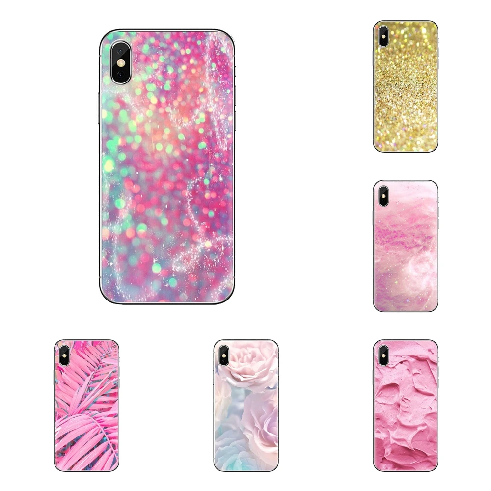 Transparent TPU Bag Case Love PINK Flowers For iPhone XS Max XR X 4 4S 5 5S 5C SE 6 6S 7 8 Plus Samsung Galaxy J1 J3 J5 J7 A3 A5 |