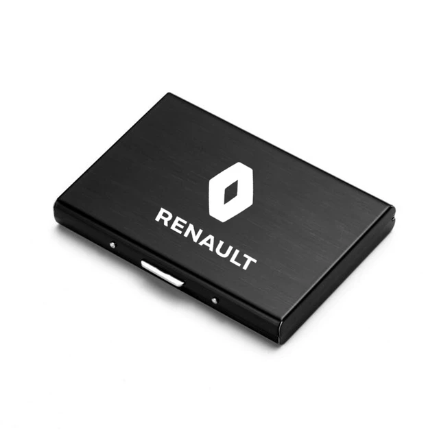 Anti-Scan RFID Metal Credit Card Holder Slim Bank Card Protection Holder For Renault Captur Duster Megane 2 3 Clio Logan Black