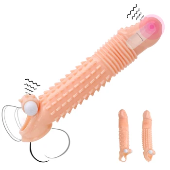 VATINE Extender adultes produits vibrant Dick manchon retardé éjaculation jouets sexuels réutilisables pour hommes préservatifs d'agrandissement du pénis