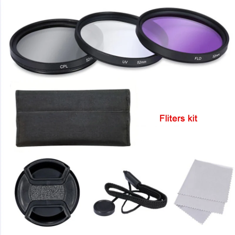 Filter Kit 49 52 55 58 62 67 72 77 82mm UV CPL FLD with Bag Lens Cap Anti-lost Rope Cloth ING-SHIPPING