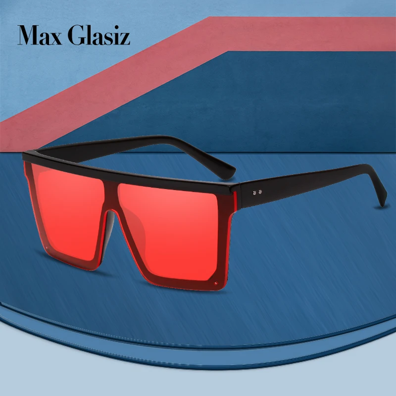 Max Glasiz модные интегрированные линзы большая оправа солнцезащитные очки для