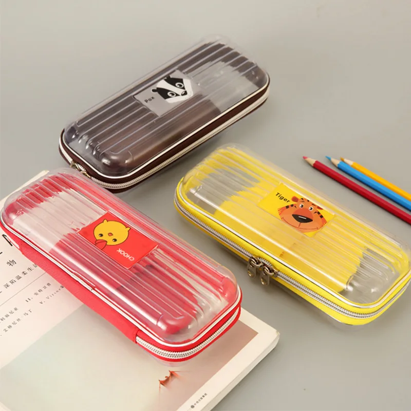 

Student Pen Case Pencil Bag PVC Plastic Transparent Pencil Case Simple Large Capacity Pencil Case Back To School Office Supplies