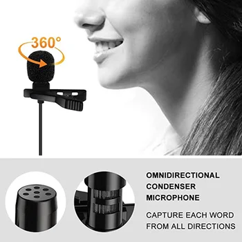 

Type-C 3.5mm Smartphone PC Omnidirectional Condenser Laptop Interview Portable Hands Free Lavalier Microphone Clip On Recording