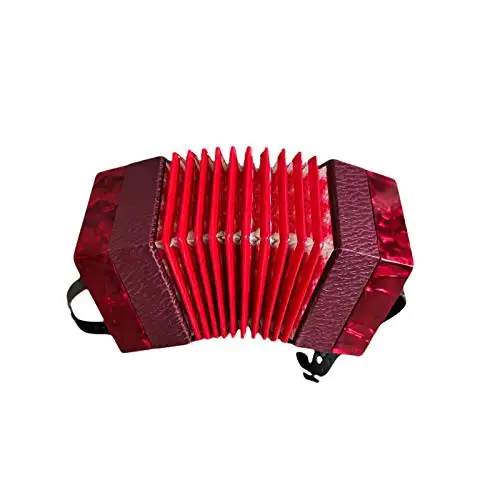 Acordeón de madera diatónica de 30 llaves, Concertina, vino tinto| | -  AliExpress