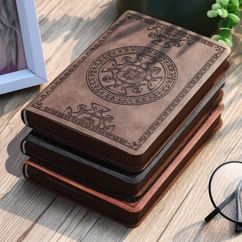 Portable mini notebook small notepad Exquisite printing book Students learn to write and office notebooks Leather