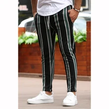 Мужские спортивные штаны, многоцветные, в полоску, тонкие, повседневные, Wweat брюки, дикие, модные, дышащие, спортивные брюки