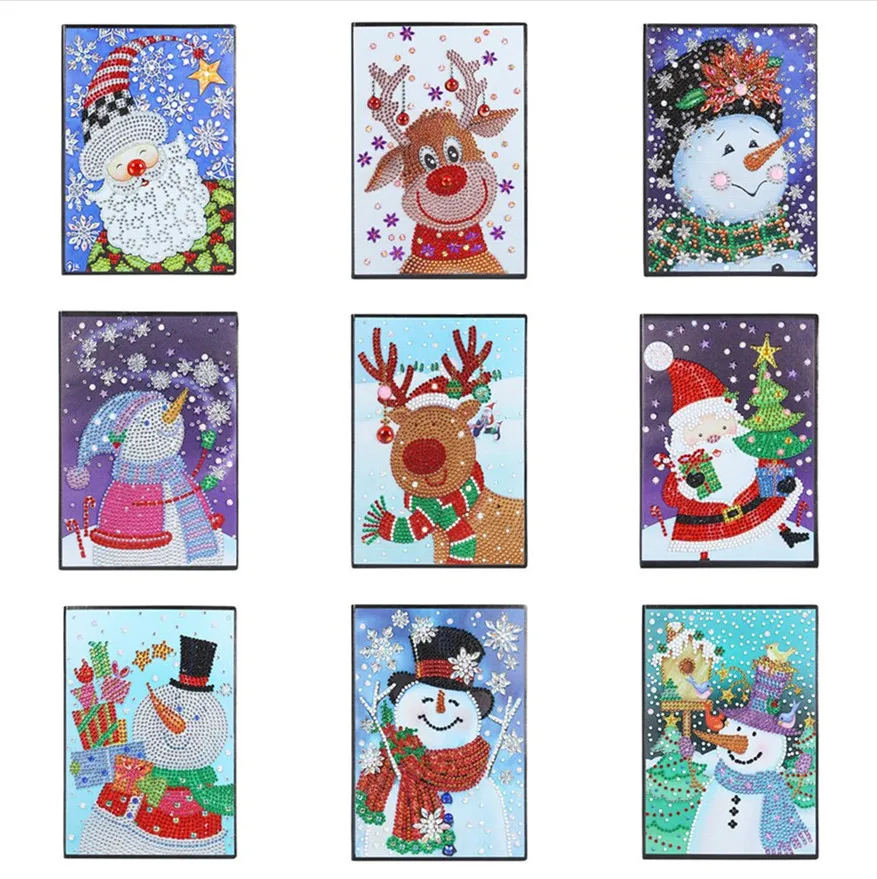 

60 Pages A5 Notebook DIY Special Shaped Diamond Painting Diary Book Christmas Embroidery Diamond Cross Stitch Book Craft Gift