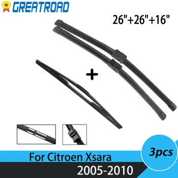 

Wiper Front Rear Wiper Blades Set For Citroen Xsara Picasso 2005 - 2008 2009 2010 Windshield Windscreen 26"26"16"