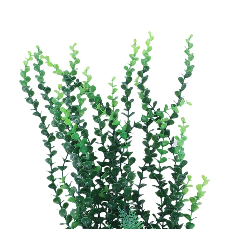 ABFU-40cm аквариума aquascaping зеленое искусственное растение с керамической основой