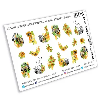 

Slider design floral, BPW. style, Water stickers on nails, sd5-1860