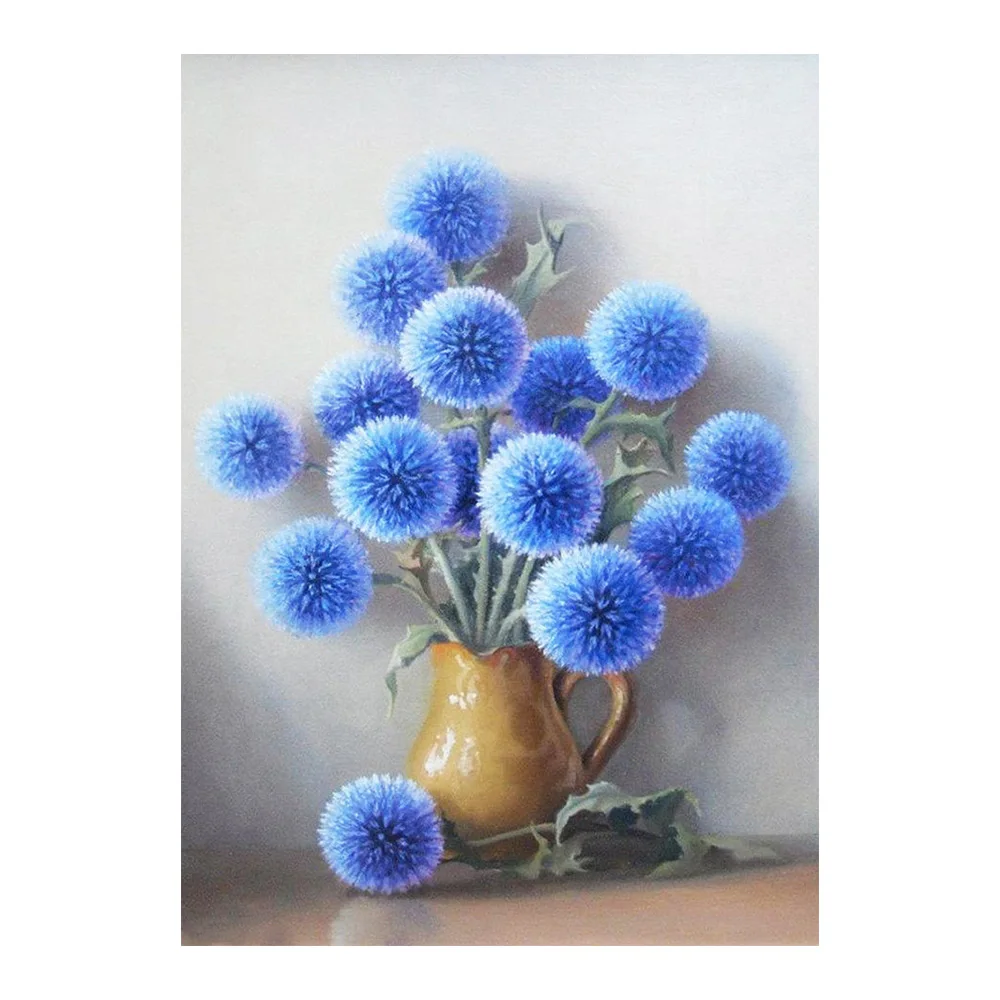 

Blue flower vase Diamond Painting floral Dandelion Round Full Drill 5D nouveaute Mosaic Embroidery DIY Cross Stitch home decor