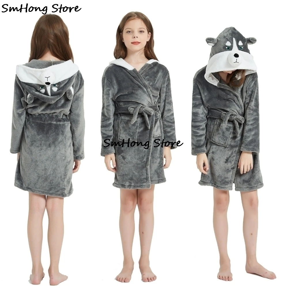 Kigurumi Children Bathrobe Baby Bath Robe Animal Rainbow Unicorn Hooded Bathrobes For Boys Girl Pyjamas Nightgown Kids Sleepwear sleepwear for boy Sleepwear & Robes