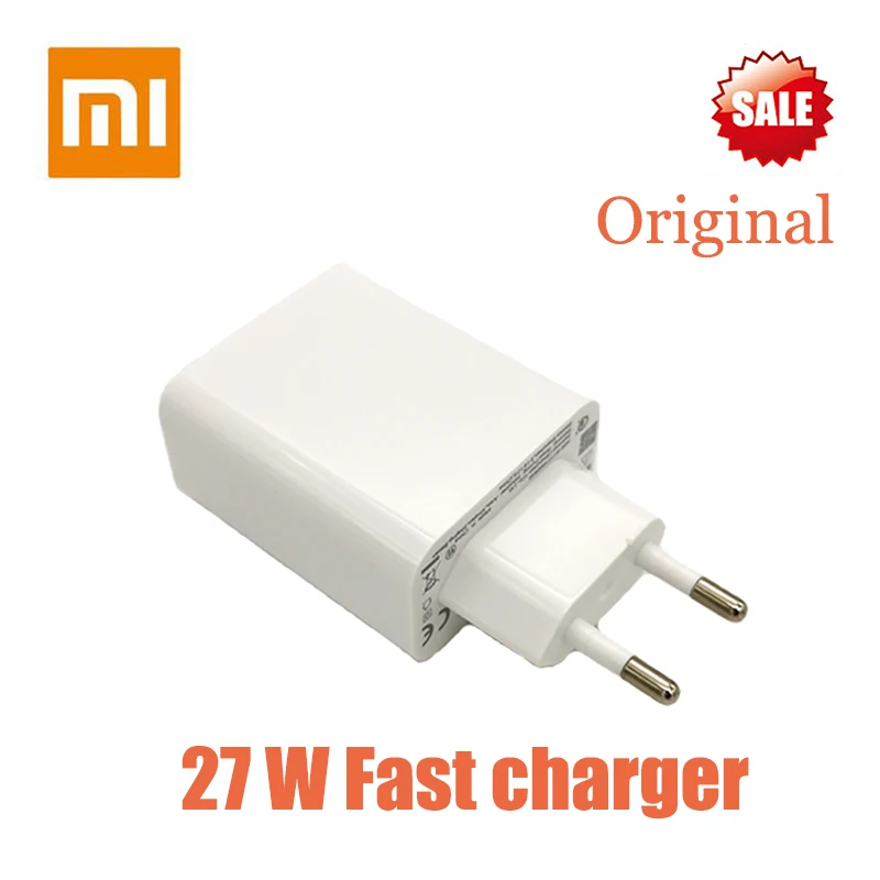 

Original xiaomi 27W QC4.0 EU Fast charger for mi 9 se 9t CC9 Redmi note 7 8 pro K20 mix 4 USB Type c cable most smartphones