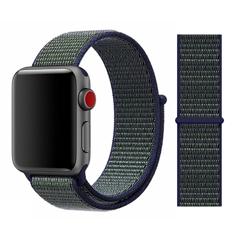 Lbiaodai Sport Loop ремешок Для Apple Watch band Apple watch 4 3 correa iwatch band 42мм 38мм 44мм 40мм браслет на руку Плетеный нейлон - Цвет ремешка: fog gray