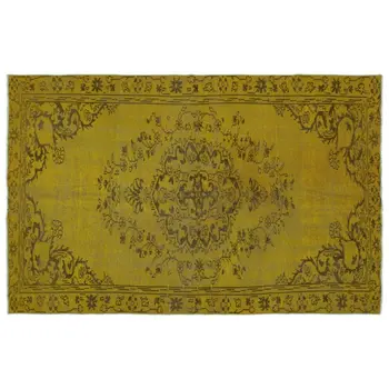 

Handmade Yellow Vintage Overdyed Turkish Area Rug 176x273 Cm-5'9''X8'11''