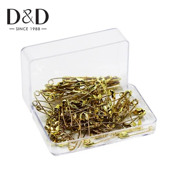 

100Pcs Brass Safety Pins 19mm DIY Sewing Mini Buckle Pin Findings Needles Garment Accessories Safety Pins in Handy Storage Box