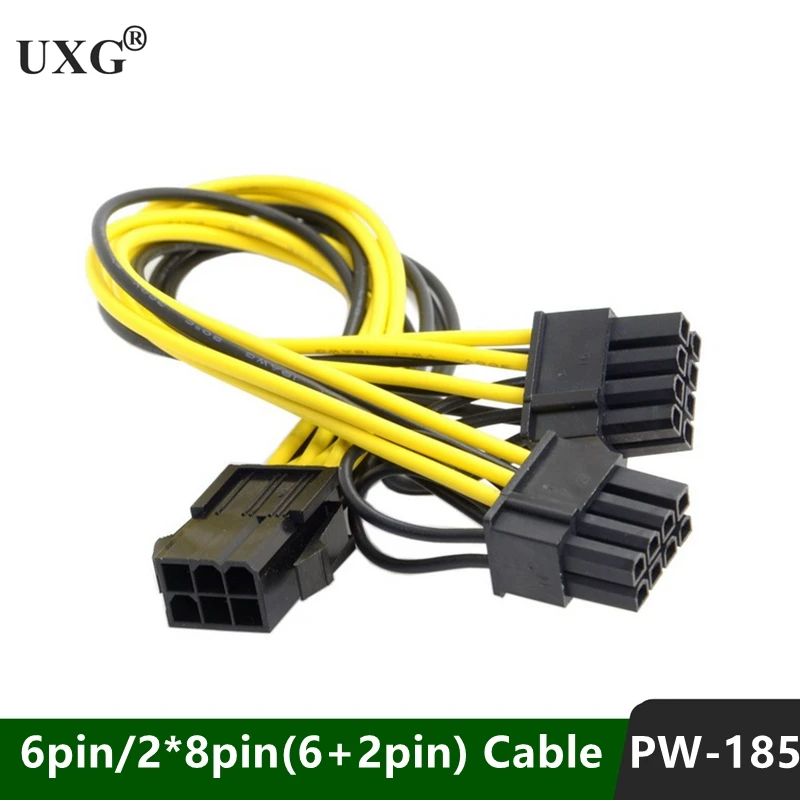 

Разветвитель для графического процессора, 20 см, 18AWG, PCI-E, 8-контактный, 2*8(6 + 2)
