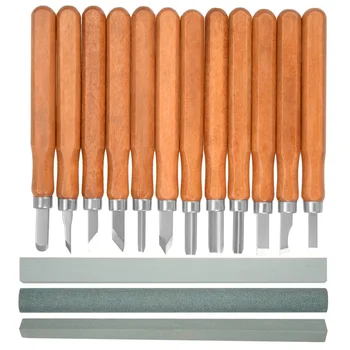 

uxcell 12 pcs Wood Carving Tool Set Woodworking with Whetstones and Carrying Case