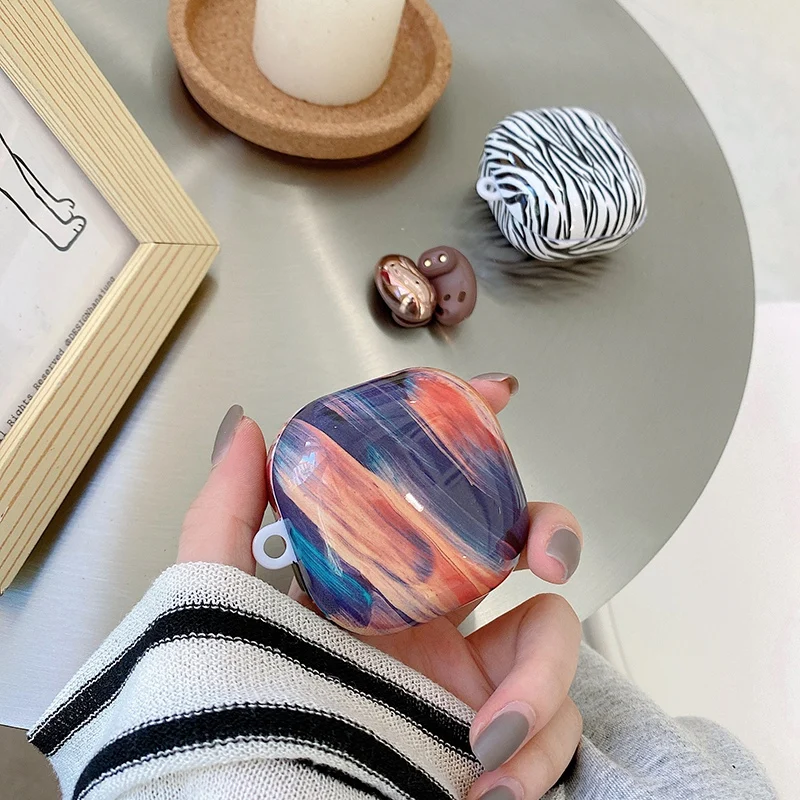 Earphone Case for Samsung Galaxy Buds Live Agate Marble Wireless Bluetooth Headset Protective Hard PC Cover