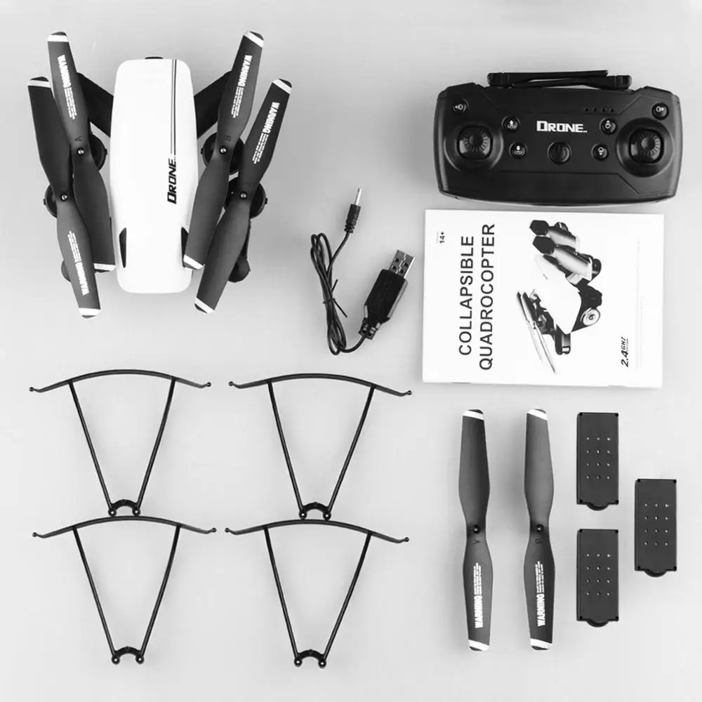 New LU6 Foldable RC Drone With 1080P HD Dual Camera Optical Flow Smart Follow FPV RC Helicopter Aircraft Remote Control Toy - Цвет: CB White 1080P 3B