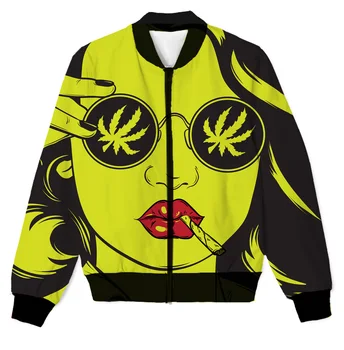 

REAL American US SIZE Custom 420 Gyal 3D Sublimation print Zipper Up Jacket plus size 4XL 5XL 6XL